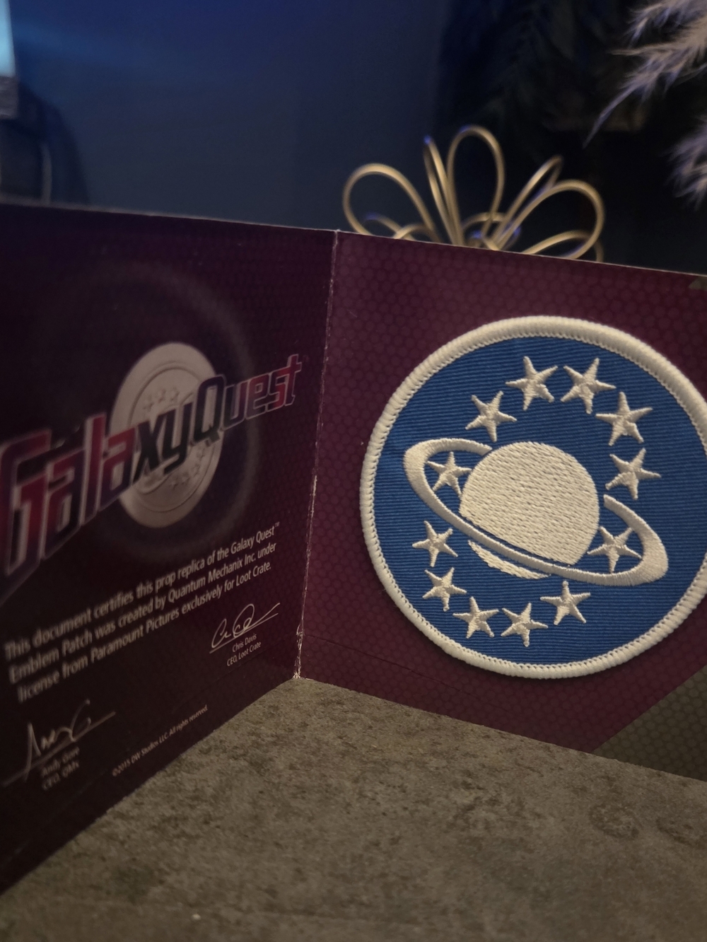 Galaxy Quest Emblem Patch w/ COA – Loot Crate Exclusive Sci-Fi Collectible